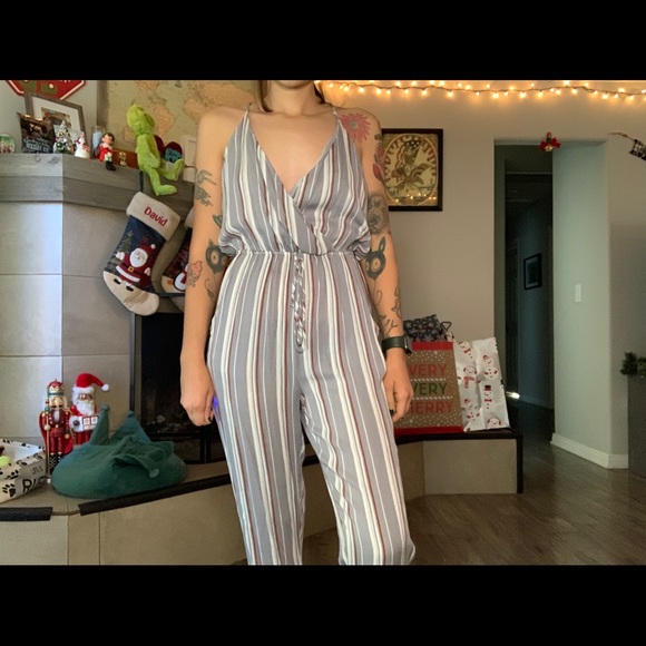 Pants - Striped jumpsuit